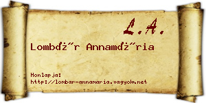 Lombár Annamária névjegykártya